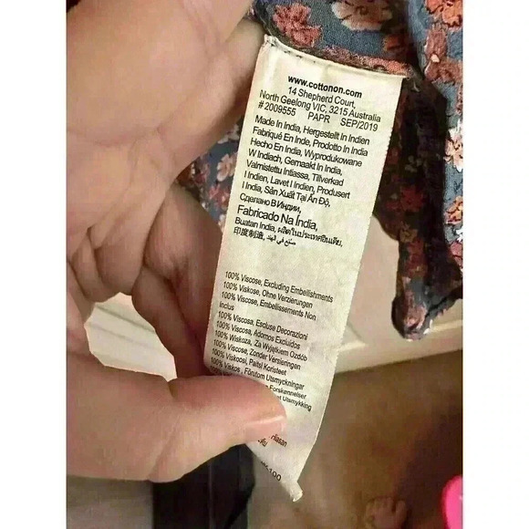 Cotton on Woven Marissa Gathered Front Mini Dress Size M Floral - Picture 5 of 6